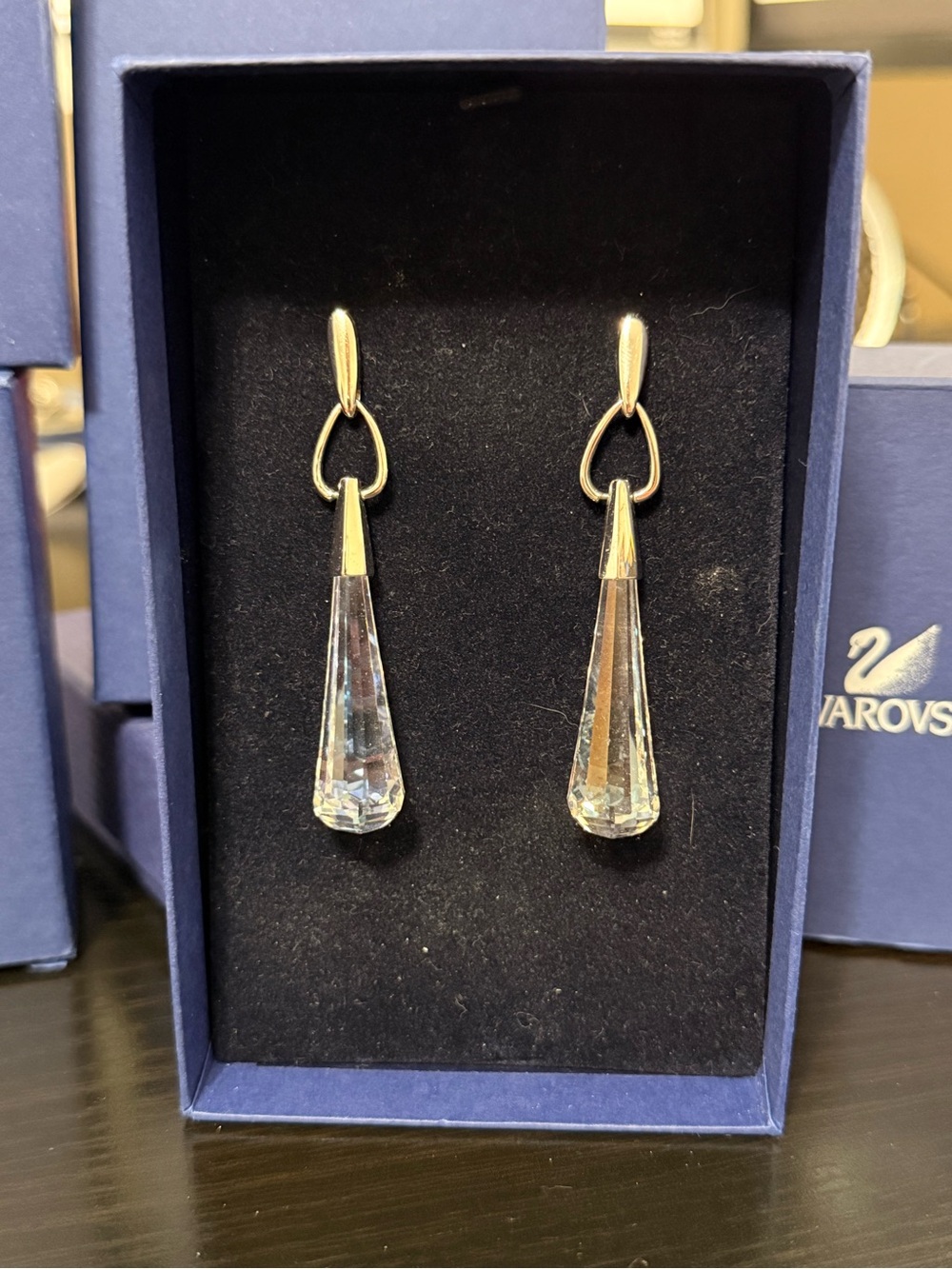 Swarovski - Laetitia - Silver and Crystal Teardrop Earrings